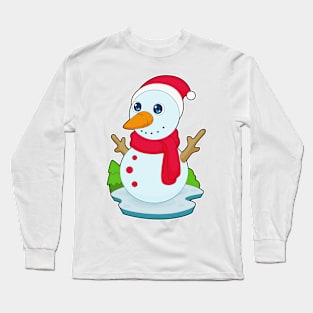 Snowman Christmas Santa hat Long Sleeve T-Shirt